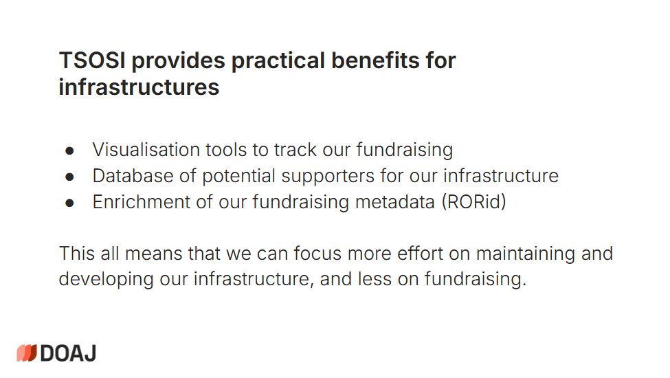 the practical benefits of TSOSI for one infrastructure